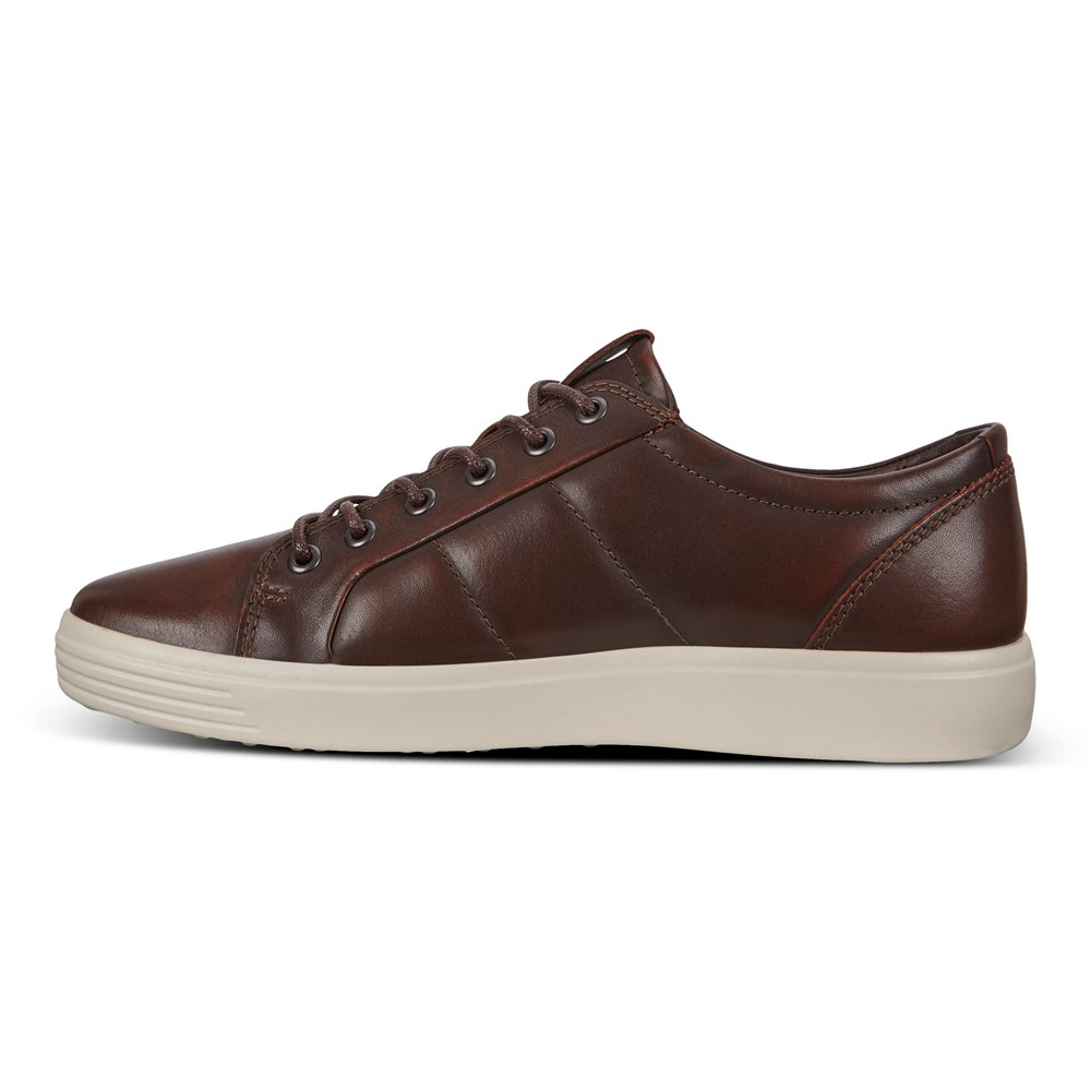 Mens Sneakers - ECCO Soft 7 Padded Leathers - Brown - 6782MKLBD